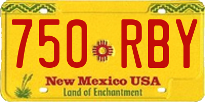 NM license plate 750RBY