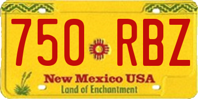 NM license plate 750RBZ