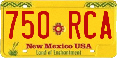 NM license plate 750RCA