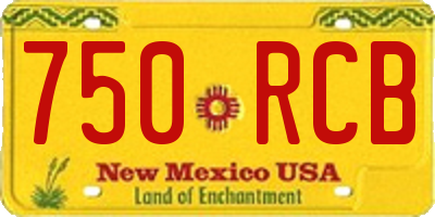 NM license plate 750RCB