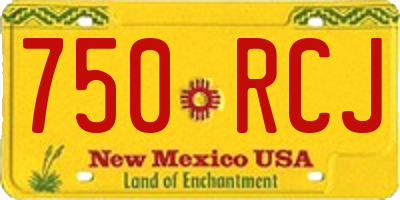 NM license plate 750RCJ