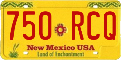 NM license plate 750RCQ