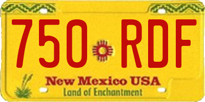 NM license plate 750RDF