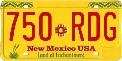 NM license plate 750RDG