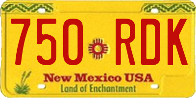 NM license plate 750RDK
