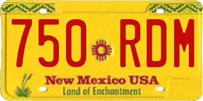 NM license plate 750RDM