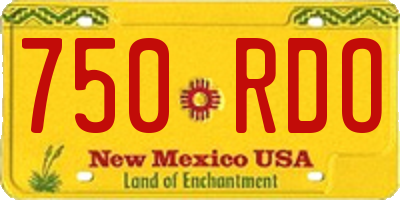 NM license plate 750RDO