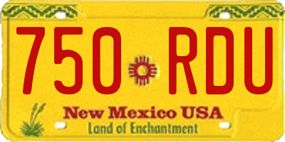 NM license plate 750RDU