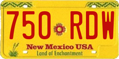 NM license plate 750RDW