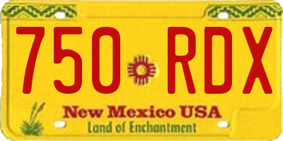 NM license plate 750RDX