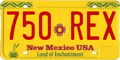 NM license plate 750REX