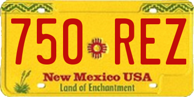 NM license plate 750REZ