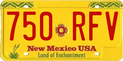 NM license plate 750RFV