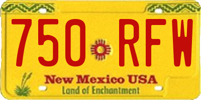 NM license plate 750RFW