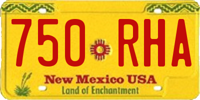 NM license plate 750RHA