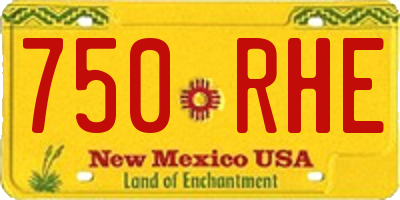 NM license plate 750RHE