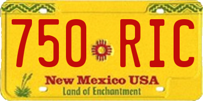 NM license plate 750RIC