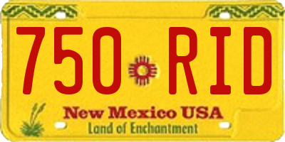 NM license plate 750RID