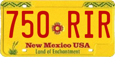 NM license plate 750RIR