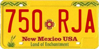 NM license plate 750RJA