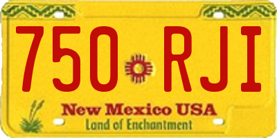 NM license plate 750RJI