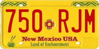 NM license plate 750RJM