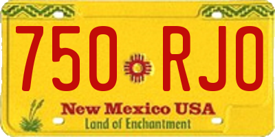 NM license plate 750RJO