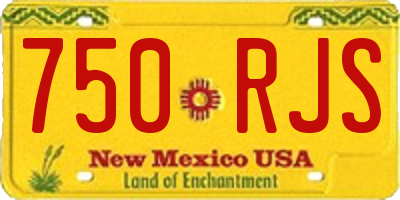 NM license plate 750RJS