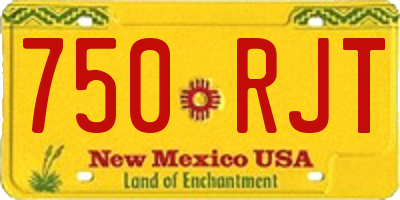 NM license plate 750RJT