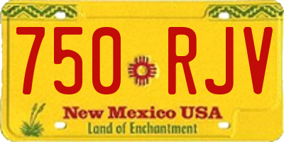 NM license plate 750RJV