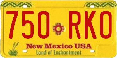 NM license plate 750RKO