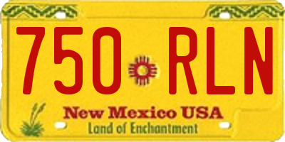 NM license plate 750RLN