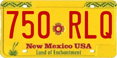 NM license plate 750RLQ