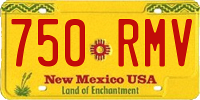NM license plate 750RMV