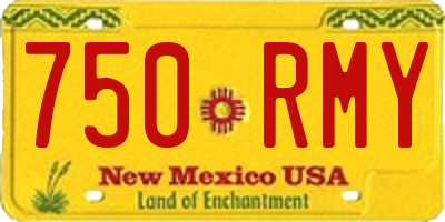 NM license plate 750RMY