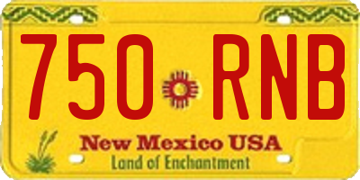 NM license plate 750RNB
