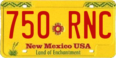 NM license plate 750RNC