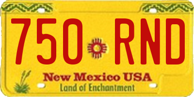 NM license plate 750RND
