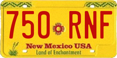 NM license plate 750RNF