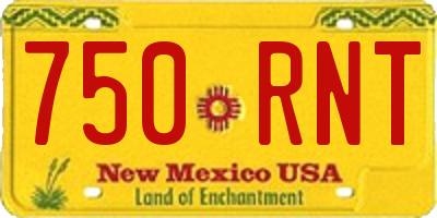 NM license plate 750RNT