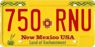 NM license plate 750RNU