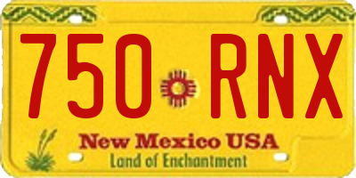 NM license plate 750RNX