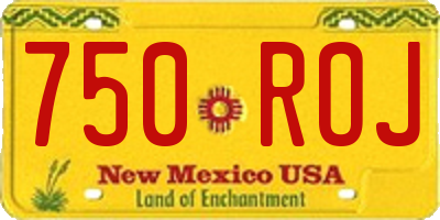NM license plate 750ROJ