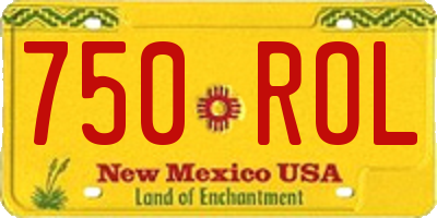 NM license plate 750ROL