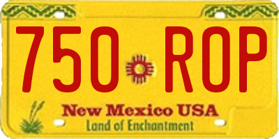 NM license plate 750ROP