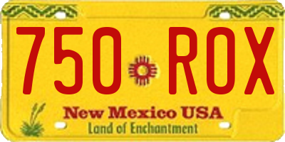 NM license plate 750ROX