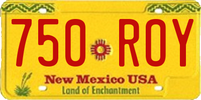NM license plate 750ROY
