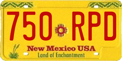 NM license plate 750RPD
