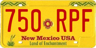 NM license plate 750RPF