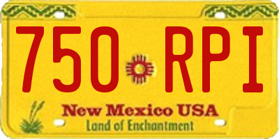 NM license plate 750RPI